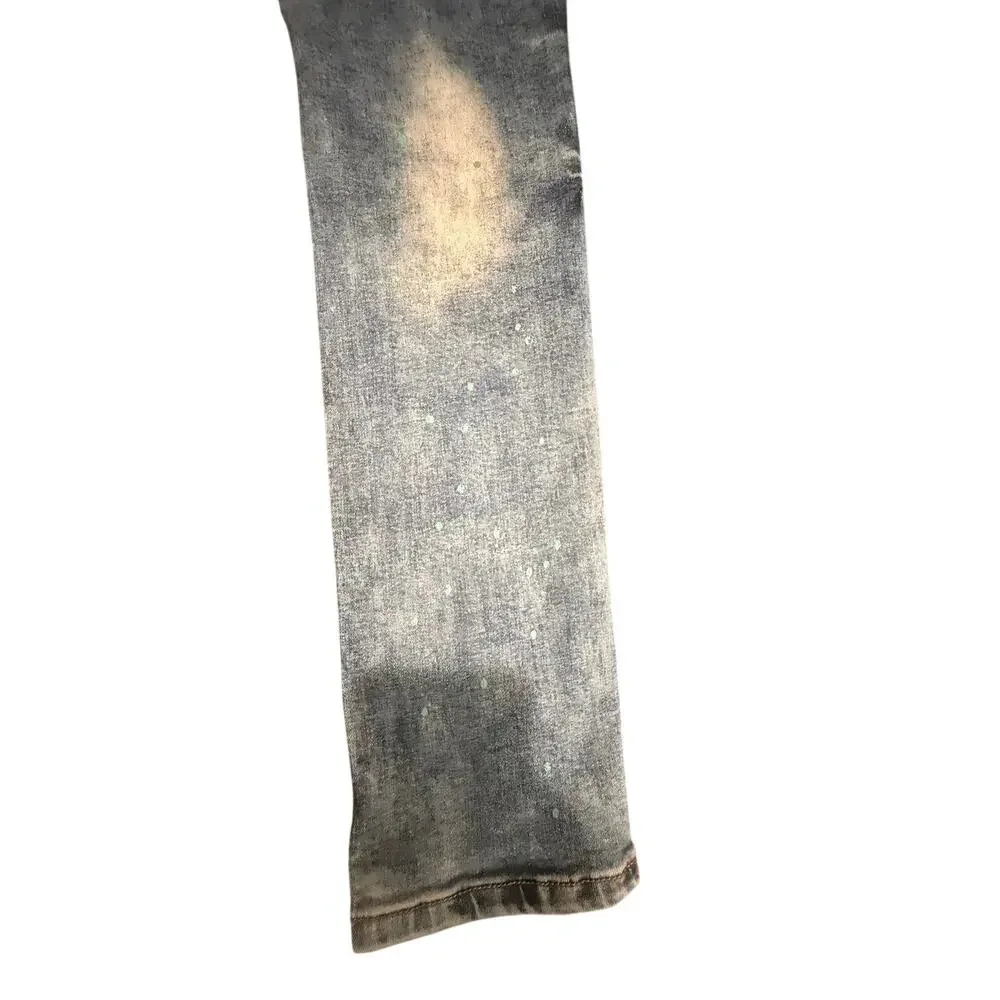 Switch Remarkable Men's Slim Taper Fit Biker Distressed Blue Denim Jeans 36x32